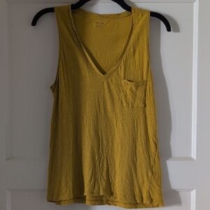 Mustard Yellow V-Neck Women's Top
